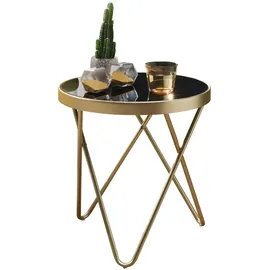 KADIMA DESIGN Beistelltisch Gold Glas 42 x 46 x 42 cm