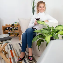 Relaxdays Weinregal 60 x 28,5 x 86 cm Natur