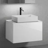 neoro n50 Unterschrank B: 80 cm mit 1 Auszug, Waschtisch B: 58 cm weiß matt, B: 80.5 BN0065WM+BN0432WH+BN0402C1