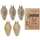 Inge‘s Christmas Decor (Brokatgold Kugel-Weihnachtsschmuck Gold 12 Stück Glas in Karton-Box | Glanz matt)