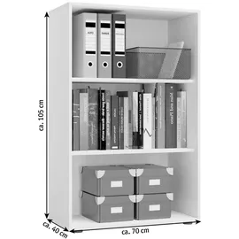 VCM Lona Aktenregal 70 x 37 x 110 cm grau