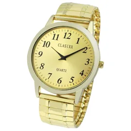 Classix 2700004-002 Analog Herrenuhr mit Metallzugband, goldfarben - Gold