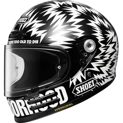 Shoei Glamster 06 Neighborhood X Death Spray Custom Helm, schwarz-weiss, Größe S für Männer