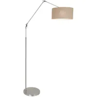 Steinhauer Gelenkleuchte Stehleuchte Wohnzimmerlampe verstellbar Stahl Textil grau E27