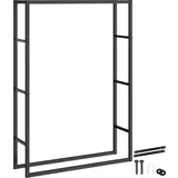 Tectake Kaminholzregal, Tuby, für In- & Outdoor, 100,5x25x150cm - schwarz