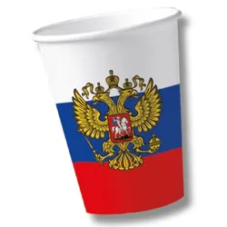 10 Russland Pappbecher 200ml