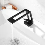 Badezimmer-Wasserhahn, Einhebel-Waschtischmischer, moderner Waschtisch-Wasserhahn, kreative Design-Waschtischarmaturen, mattschwarz, Keramikventil,