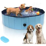 Vingo - Hundepool Tierpool Ersatzflicken Geschenk Leim pvc+mdf Bad Klappbares Faltbarer 120x30CM