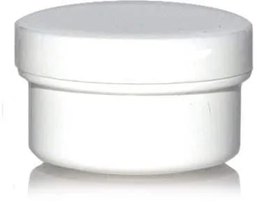 Plastic pot 'White Line', 6 ml, PP, wit, monding: schroefsluiting