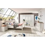 Schlafkontor Komplettschlafzimmer Schlafzimmer JASMIN 5-teilig mit 5-trg. Schrank Pinie weiß Nachbildung, (Komplett-Set, 5-tlg., Kleiderschrank, Doppelbett, 2x Nachtkommode, Sideboard) weiß