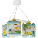 Dalber kinderzimmer, Pendelleuchte Hängelampe, Deckenleuchte Kinder, Deckenlampe kinderzimmer 3 Lichter My Little Jungle Dschungel tiere, 76114, E27, Bunt