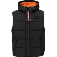 Alpha Industries Hooded Puffer Vest FD Herren gesteppte Weste, Größe:XL, Farbe:Grey Black - Vests