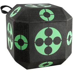 VEVOR 381 x 381 x 381 mm Zielscheibe Bogenschießen, Würfel Bogenziel für Recurvebogen Compoundbogen oder Langbogen, Tragbares Bogenpfeilziel für Kinder Jugend Erwachsene Bogenschießeneiß Schwarz