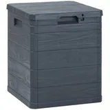 WIFESE 42,5x44x50 cm Garten Aufbewahrungsbox 90 L Gartentruhe Auflagenbox Kissenbox Box mit Deckel Outdoor Gartenboxen Abschließbare Box Storage Boxes Gartenschrank Anthrazit Kunststoff Holzoptik