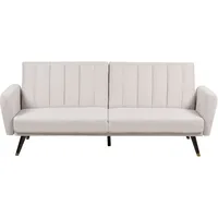 Beliani 3-Sitzer Schlafsofa Beige VIMMERBY
