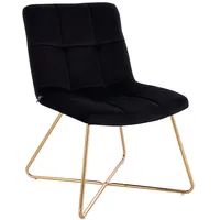 Svita Cocktailsessel LYNN Samt 58 x 82 x 64 cm Schwarz mit goldenen Beinen