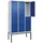 C+P Spind Stahl 2120x1200x500mm Lichtgrau/Enzianblau 3 Abteile