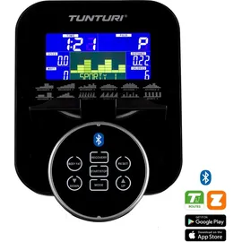 Tunturi FitCycle 70i Heimtrainer - Fitnessrad für zu Hause mit 32 Widerstandsstufen - Ergometer mit 20 Programmen - 150 kg Benutzergewicht - Ausgestattet mit Tablet-Halterung und Transportrollen
