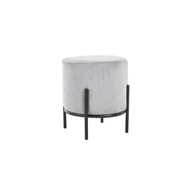 Möbel Kraft Hocker Cord 35 x 38 x 35 cm Grau/Schwarz