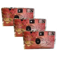 TopShot 3 x Einwegkamera Hochzeit Amore Rot Einwegkamera