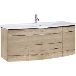 Waschtisch MARLIN "3040", braun (eiche struktur, eiche struktur), B:122cm H:90cm T:48cm, Waschtische, Breite 122 cm