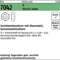 Industrial Quality Supplies Selbstsichernde Sechskantmutter ISO 7042 M 12
