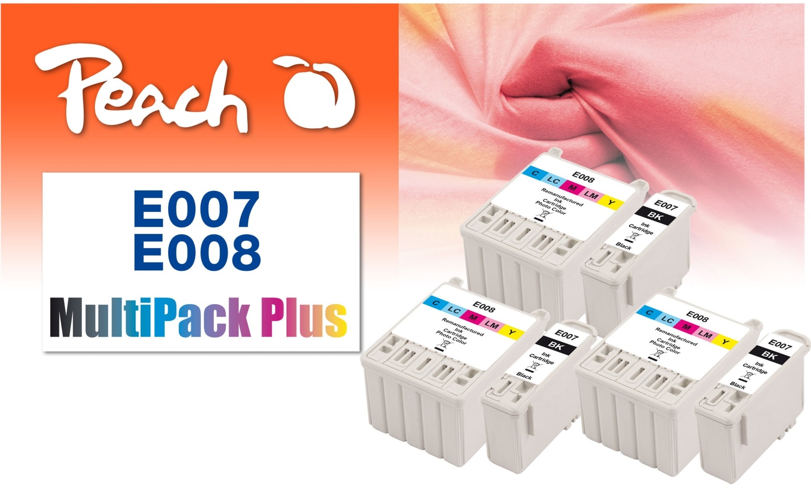 Peach E07  6 Druckerpatronen bk ersetzt Epson T007, T008, C13T00740310 für z.B. Epson Stylus Photo 780, Epson Stylus Photo 785, Epson Stylus Photo 790