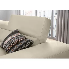 W.Schillig Eckcouch Leder 3-Sitzer Grau