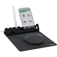 InLine Multifunktions-Mauspad mit Handy und Stifthalter, schwarz, faltbar