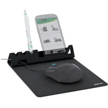 InLine Multifunktions-Mauspad mit Handy und Stifthalter, schwarz, faltbar