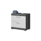 Waschbeckenunterschrank SCHLOONSEE  Breite 60cm  2 Schubkästen  mit Siphonausschnitt  MDF-Front  in verschiedenen Farben erhältlich  Badmöbel  Badschrank  Kommode  Bad  Schloonsee , weiß , Maße (cm): B: 60 H: 56