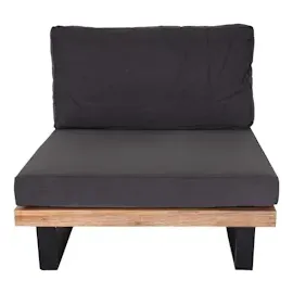 Mendler HWC-H54 Garten-Sessel 2er-Set  hellbraun  Polster dunkelgrau