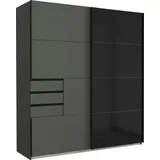 WIMEX Schwebetürenschrank Barcelona 225 x 208 x 65 cm Schwarz