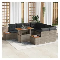 vidaXL Garten-Essgruppe 9-tlg. Grau/Braun