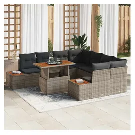 vidaXL Garten-Essgruppe 9-tlg. Grau/Braun