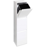 ARREGUI Basic CR301-B Mülltrennsystem aus Stahl | Mülleimer für die Küche | 3 Fach Abfalleimer | 3x17L (51L) | Herausnehmbare Inneneimer mit Griff | Recycling Schrank für Mülltrennung | weiß