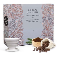 Kaffee Adventskalender "Filterkaffee" inkl. Keramik-Handfilter