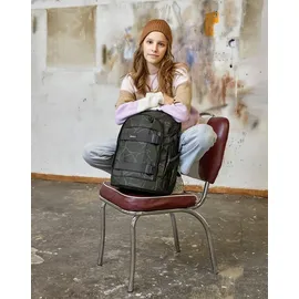 Lässig Bold Origin Schulrucksack mit Reflektoren und höhenverstellbarem Rückenteil/School Backpack Bold Edges grey