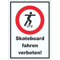 Skateboard fahren verboten Aufkleber A6 (105x148mm)