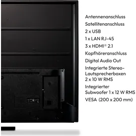 Medion X15574 (MD 30987) 138,8 cm (55 Zoll) QLED Fernseher (Smart TV, 4K, Dolby Vision HDR, Dolby Atmos, Subwoofer, Netflix, Prime Video, PVR, Bluetooth, MEMC, Micro Dimming)