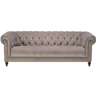 JVmoebel Chesterfield-Sofa Chesterfield Brauner Dreisitzer Wohnzimmermöbel Couch Neu 3-er, Made in Europe grau