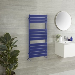 Design Handtuchheizkörper - Dunkelblau (Deep Sea Blue), mit flachen Heizlamellen - Größe wählbar - Lustro