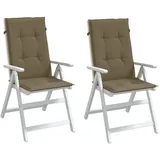 vidaXL Hochlehner-Auflagen 2 Stk. Melange Taupe 120x50x4 cm Stoff