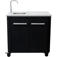 cozze Außenküche-Modul mit Edelstahlspüle und Wasserhahn 90 x 90 x 60 cm)