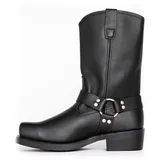 VAVENI Herren Retro Ritter Stiefel Nieted Western Cowboy Stiefel Imitation PU Leder wasserdichte Stiefel(schwarz,43) - 43 EU