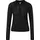 QS Leicht transparenter Pullover mit Knopfleiste und Polokragen Schwarz L