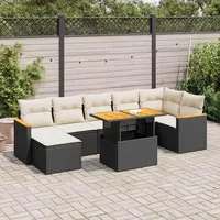 vidaXL Garten-Lounge-Set 8-tlg. schwarz