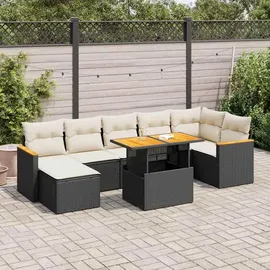vidaXL Garten-Lounge-Set 8-tlg. schwarz