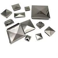 Wetterfeste Edelstahl-Pfostenkappe, sichere Pyramidenabdeckung für Pfosten (1 Stück, 60 mm)