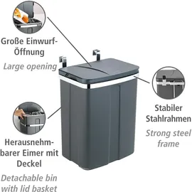 Wenko Tür-Abfalleimer 12 l Grau